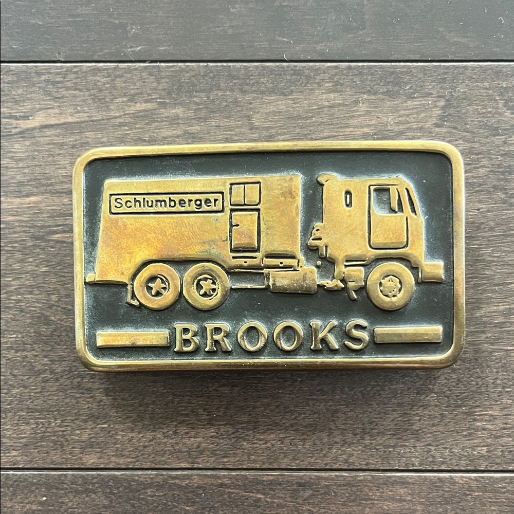 Schlumberger Brooks Brass Belt Buckle